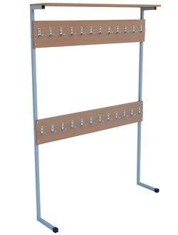 Вешалка для гардероба с полкой односторонняя 24 крючка