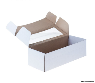 Коробка картонная с окном 35 x 16 x 12 см Белый