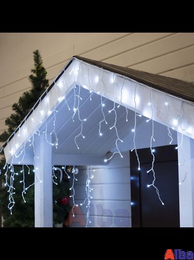 Бахрома 3*0.6 м БЕЛЫЙ ХОЛОДНЫЙ, постоянное свечение IP 65, резина