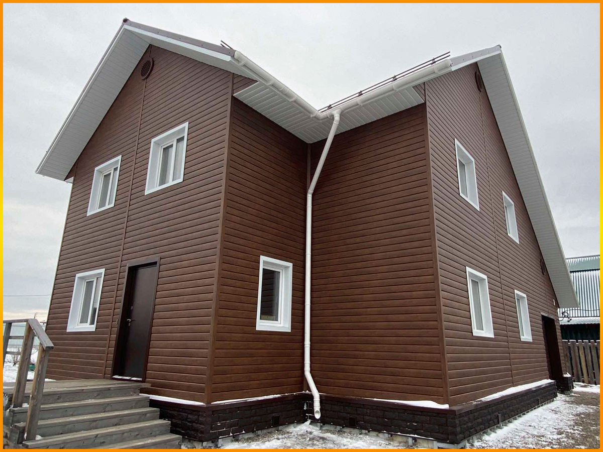 Монтаж сайдинга под темное дерево с утеплением