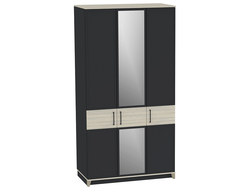 Спальня AURELIO (АУРЕЛИО) - AURELIO 444 Шкаф для одежды и белья Антрацит-Блеквуд Сатиновый