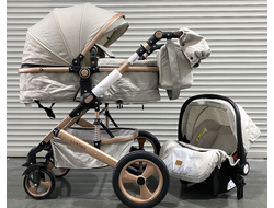 Детская коляска 3 в 1 Luxmom 518 Бежевый