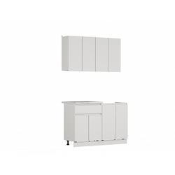 Кухонный гарнитур 1,2 ЛЕГЕНДА-40 СИТИ, белый снег