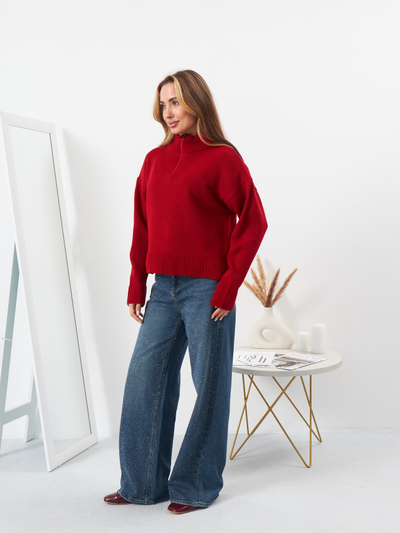 Джемпер поло с длинным рукавом