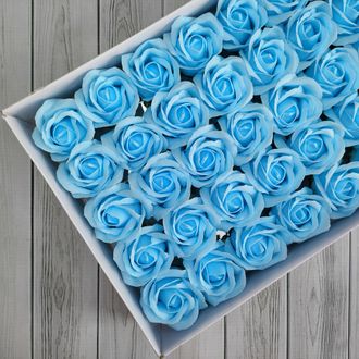 Розы из мыла "Корея" 50 шт Светло-голубой