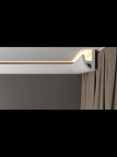 Потолочный плинтус для подсветки DECOR-DIZAYN DD510, из дюрополимера, под покраску, ударопрочный