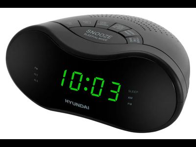 Радиобудильник Hyundai H-RCL200 черный, подсветка красная