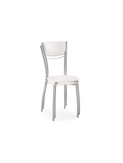 Стул на металлокаркасе Goki с мягкой спинкой белый полимер / светлый мусс
