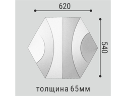 Стеновая панель Bello Deco СП18, 3D, дюрополимер, влагостойкая, под покраску, 62х54х6,5см