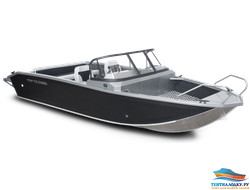 Тент на лодку ВОЛЖАНКА 46 FISH - 2020 1шт. серый в наличии  ( с кринолинами и леерами)