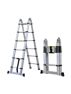 Лестница телескопическая АЛЮМЕТ DTLH3.1 двухсторонняя с шарниром 3,1+3,1 м