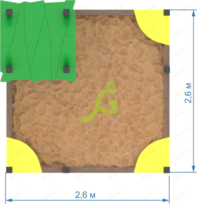 Детская песочница IgraGrad с крышей (мод.2)