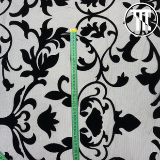 Сетка флок "Викторианские вензели", цв. Черный