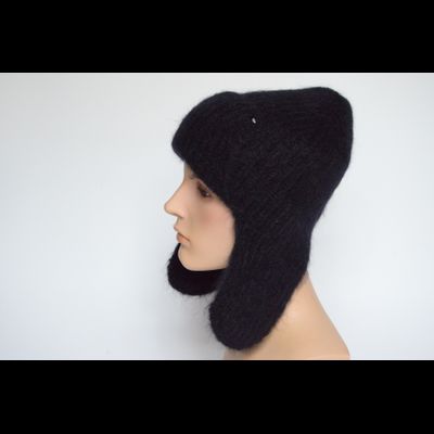 Черная шапка ушанка женская Vizio Италия 9020 UO фото