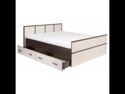 Кровать двуспальная " Сакура" 1400 с выдвижными ящиками (БТС)