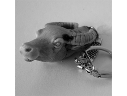 Брелок ГОЛОВА БЫКА, литьевой мрамор.ОПТ