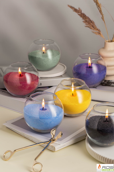 Насыпная свеча "Шар" 12*10 см, цвет "Голубой"