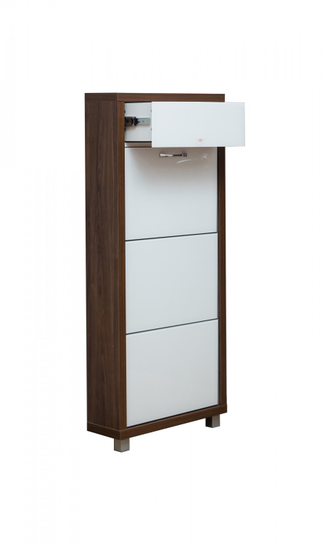 Обувница Айрон-3 Плюс (фасад стекло Белое)