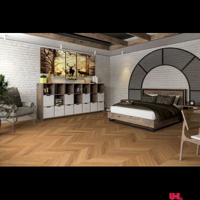 Кварцвиниловая плитка Damy Floor Chevron LVT Монсоро / Montsoreau DF09-Ch-LVT 43 класс толщина 2.5 мм с фаской клеевая 3.048 м2