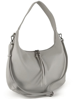 (АРТИКУЛ: 9868/1/5) СУМКА МЕШОК, БОЛЬШАЯ, НАТУРАЛЬНАЯ КОЖА, СВЕТЛО-СЕРАЯ, ЧЕРЕЗ ПЛЕЧО