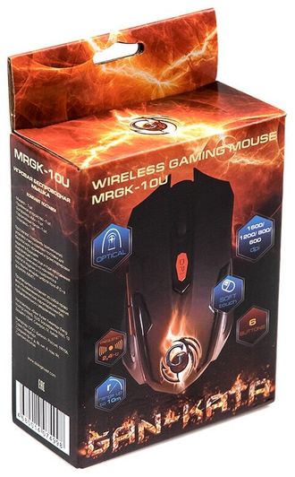 Мышь Dialog Gan-Kata MRGK-10U беспроводная, игровая, 1600dpi, USB, черный