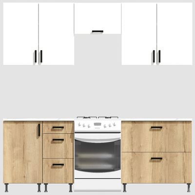 Кухня Эконом 1,8 метра (900х900) Цвет: Белый/Дуб Вотан