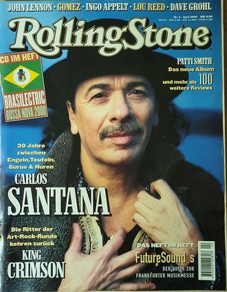 Rolling Stone Germany Magazine April 2000 Carlos Santana, King Krimson Иностранные журналы, Intpress