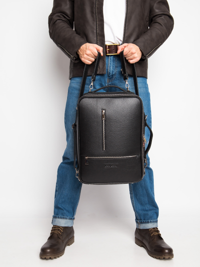 Кожаная сумка-рюкзак Castenaso black (арт. 3108-01)