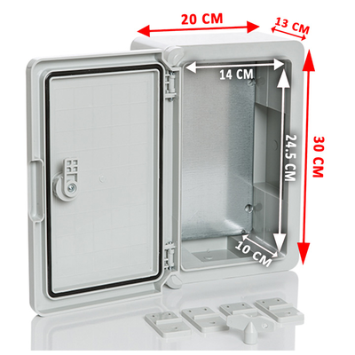 CamBox PP3001 Шкаф пластиковый с монтажной панелью, 200х300х130, непрозрачная дверца, IP65