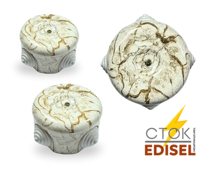 распаячная коробка EDISEL мрамор 78х43 с гермовводами