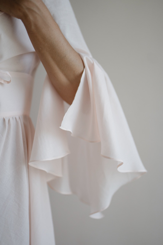 Будуарное платье-халат (персиковое)