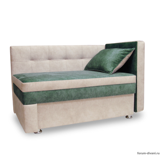 Кушетка Лилия, Зеленая/Слоновая кость Правая