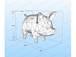 Модель для бумажного моделирования "Свинья-копилка"