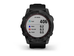 Умные часы Garmin Fenix 7X Sapphire Solar титановый черный DLC с силиконовым ремешком