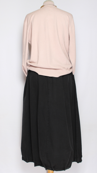 ЮБКА Бохо "Вареный хлопок тюльпан" черная до р.52