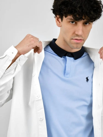 Поло мужское PM-002 голубое