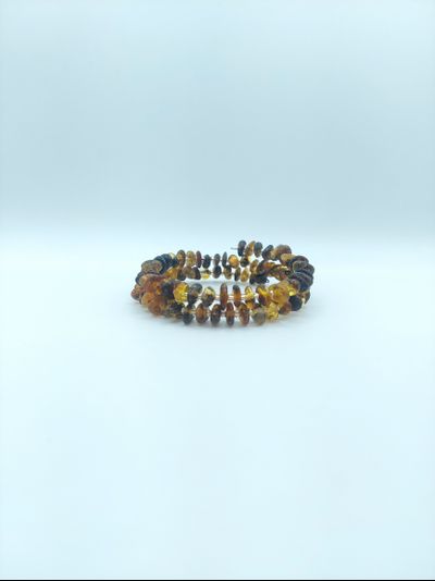 Браслет из зеленого янтаря , двойной , безразмерный