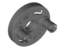 Technic Rotation Joint Disk with Large Pin Hole and 2 Pins, Dark Bluish Gray (80563 / 6369944)