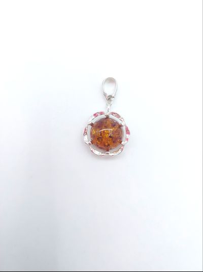 Кулон "Цветок" из медового янтаря