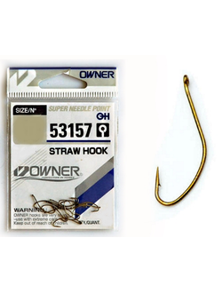 Крючки OWNER  53157 Straw Hook w/eye brown  Размер 14