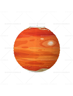 Бумажный фонарик планета красный