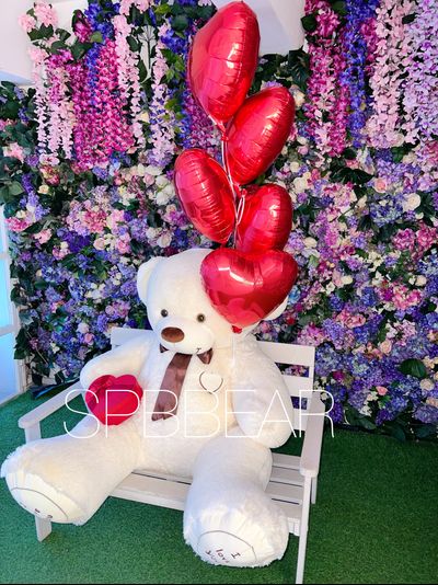 Подарочный набор №7 - Плюшевый мишка 200 см, Шары сердца 5, Киндер бокс большой