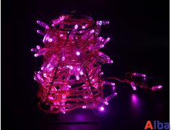 Гирлянда-Нить 10 м, 24В, РОЗОВЫЙ, IP54 ПВХ, мерцание