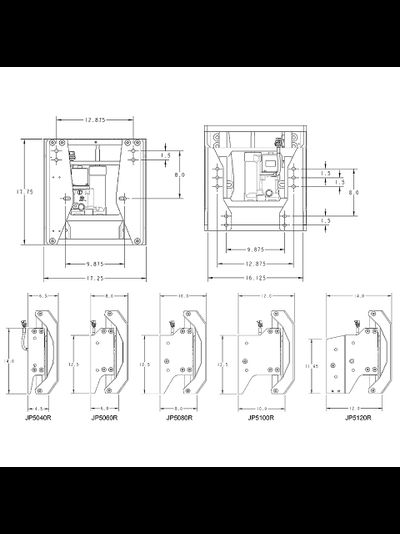 Транцевый лифт с электрогидравлическим приводом, датчик положения в комплекте, вылет 6 дюймов