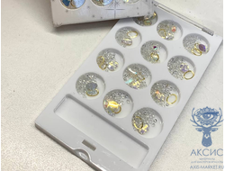 Ассорти для инкрустации стразами, белый (12 ячеек)