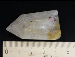 Кварц с рутилом (рутиловый), кристалл полированный, Бразилия (43*28*21 мм, 37 г) №28745