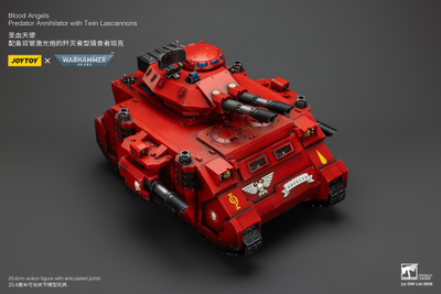 Хищник-Аннигилятор Кровавых Ангелов (Warhammer 40k) - КОЛЛЕКЦИОННАЯ ФИГУРКА 1/18 Blood Angels Predator Annihilator with Twin Lascannons (JT01499) - JOYTOY