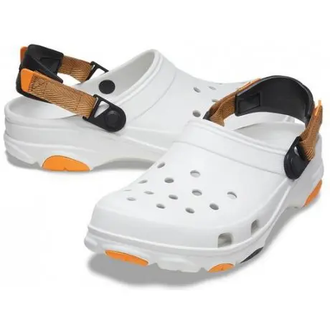 CROCS CLASSIC ALL TERRAIN CLOG БЕЛЫЕ С ОРАНЖЕВЫМ