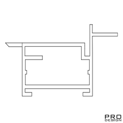 Алюминиевый короб для скрытых дверей Nevidimka ( под штукатурку открыванием на себя) под полотно 40 мм RAL 9003