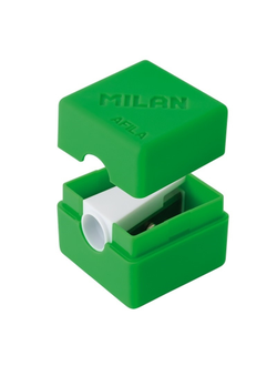 Точилка Milan CUBIC с контейнером, 1 отверстие, цвет в ассорт.
